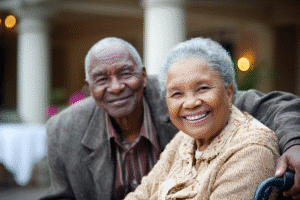 Two happy residents in a typical day at Joseph Rehab in Monroe, LA